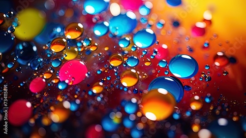 Funny color drops and spots resembling the heyday of summer colors photo