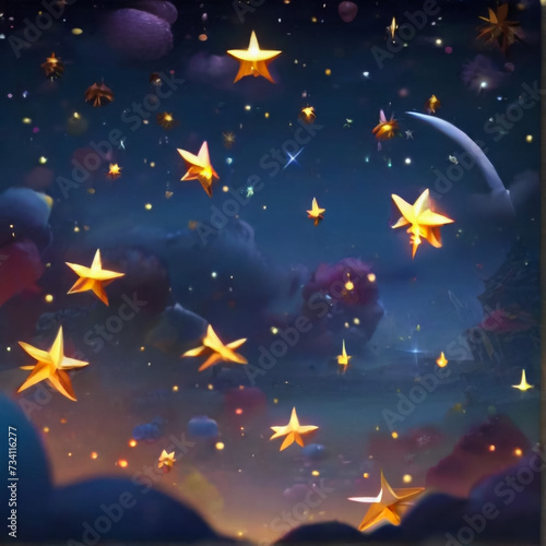 Star designKid staring at night sky background dark art