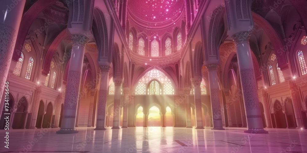 Obraz premium A grand cathedral with an abundance of windows, offering a stunning display of architectural beauty. Perfect for religious, historical, or architectural projects