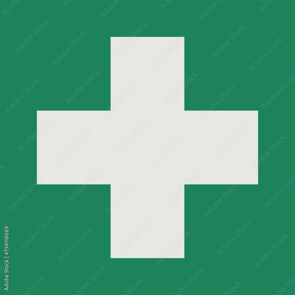 Fototapeta premium SAFETY CONDITION SIGN PICTOGRAM, FIRST AID ISO 7010 – E003, VECTOR