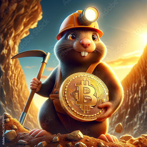 Mole miner mines his first crypto coin photo