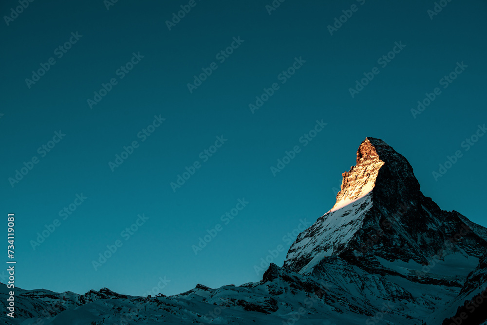 Sunrise on Matterhorn in Switzerland