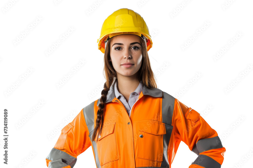Smart young engineer building or constructor worker with safety uniform, vest and safety hat isolated on transparent background, planning project. Smart young engineer building or constructor worker with safety uniform, vest and safety hat isolated on transparent background, planning project.