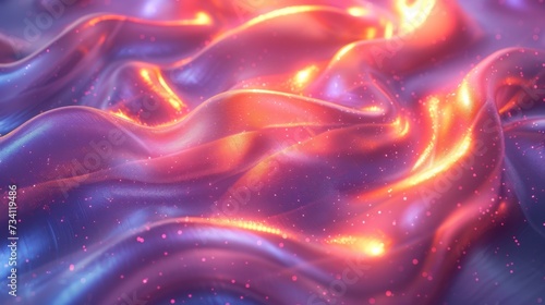 abstract wavy background with glowing lines and waves. Generative AI