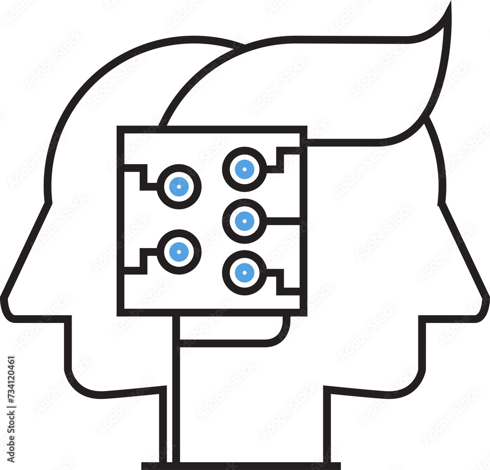 Artificial Brain with Microchip Icon
Artificial Brain with Microchip Icon