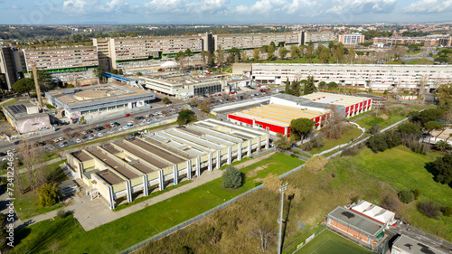 Photography Aerial view of Nuovo Corviale known as il Serpentone (the great snake) due to its length