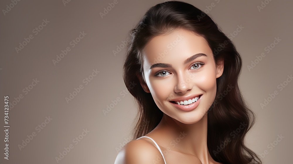 Beauty face woman natural healthy cosmetic skin pure beautiful female happy smile portrait manicure hand Beauty face woman natural healthy cosmetic skin pure beautiful female happy smile portrait manicure hand
