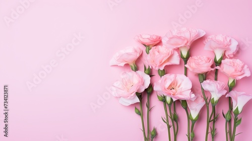 Wallpaper Mural Bunch of beautiful eustoma flowers on pink background Torontodigital.ca