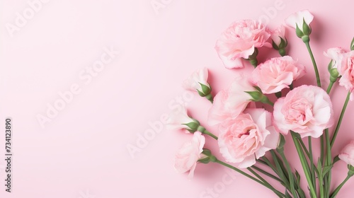 Bunch of beautiful eustoma flowers on pink background © Elchin Abilov