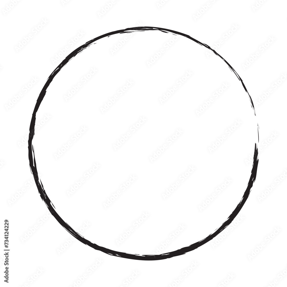 Black grunge circle brush. Ink frame vector illustration. Black grunge circle brush. Ink frame vector illustration.