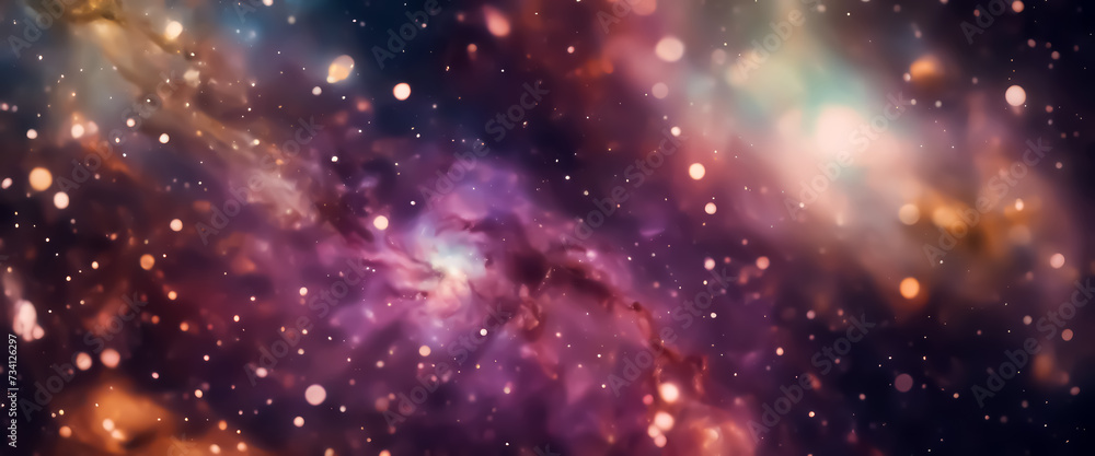 Abstract background. Fantastic space background. Bokeh effect. AI generated