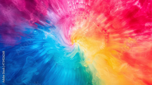 Whirlwind of Colors with Tie Dye Rainbow Background.