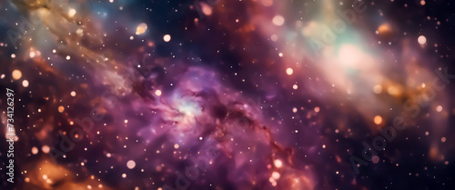 Abstract background. Fantastic space background. Bokeh effect. AI generated © Alex Puhovoy