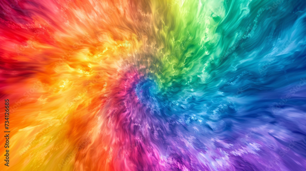 Artistic Freedom of Tie Dye Rainbow Background.
