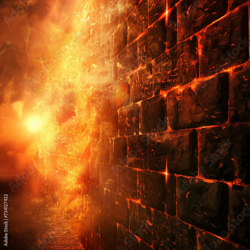 A graphic representation of impenetrable firewall protection photo