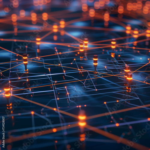 An abstract depiction of secure network structures photo