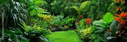 Lush Tropical Garden Oasis in Eco-Friendly Urban Landscaping