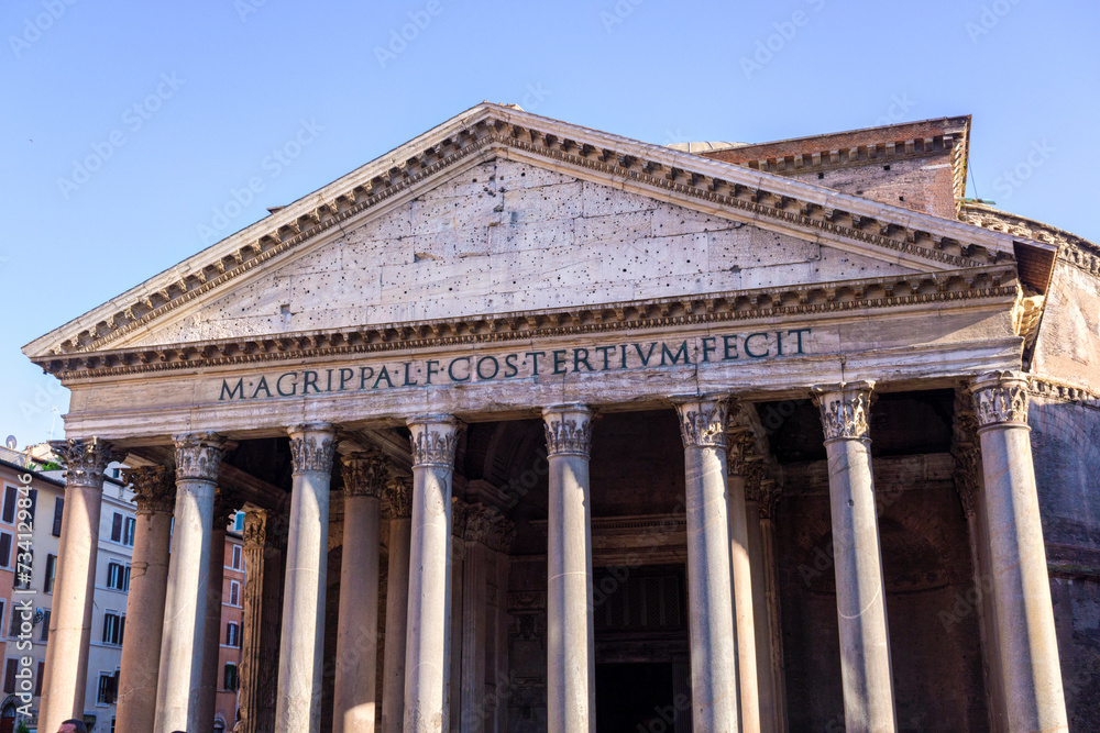 Facade of the Pantheon in Rome