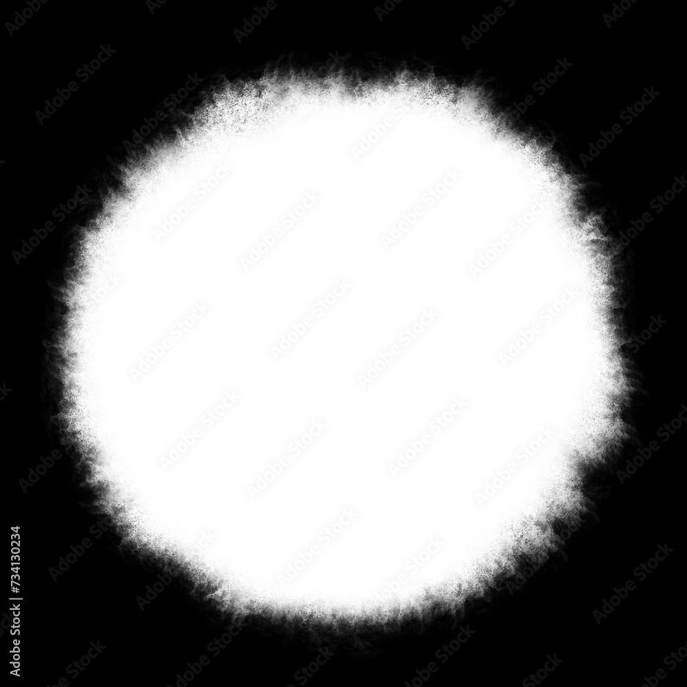Fototapeta premium White stain on black background. Square composition.