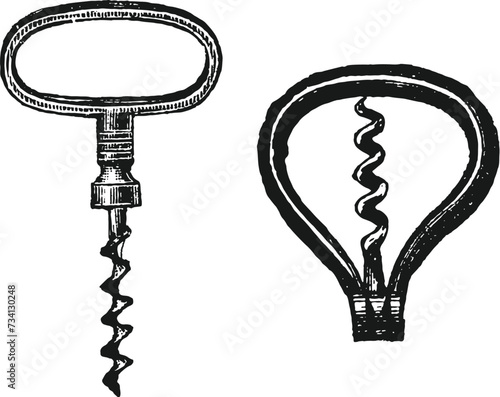 Vintage Corkscrew Illustrations