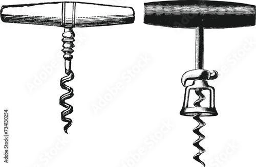 Vintage Corkscrew Illustrations photo