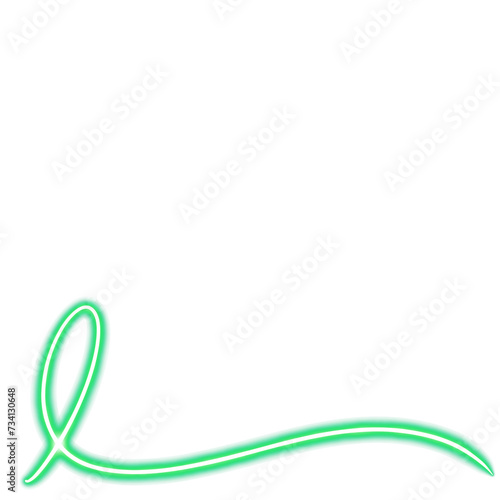 Neon green awareness ribbon for supporting related causes.