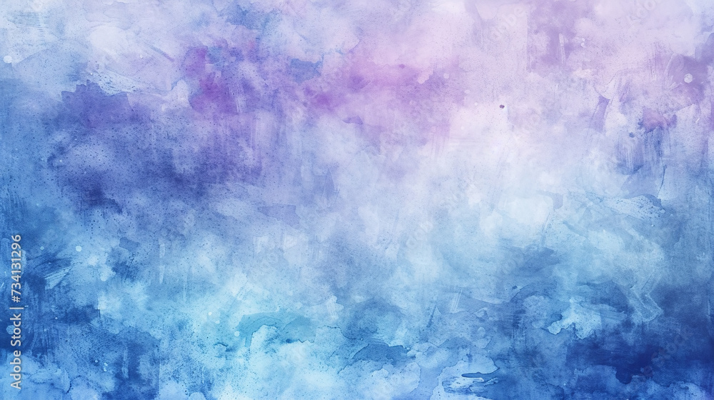 Unleash Your Creativity with a Watercolor Distressed Grunge Texture, Adorned with Soft Pastel Tones, Harmoniously Blending Shades of Blue and Violet, Evoking a Calm and Tranquil Atmosphere.