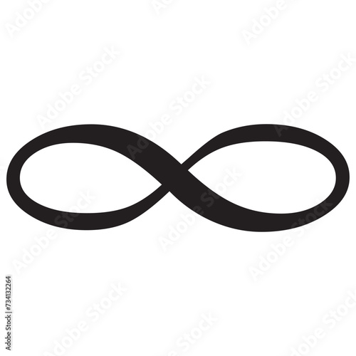 infinity symbol black - simple with discontinuation - isolated - vector