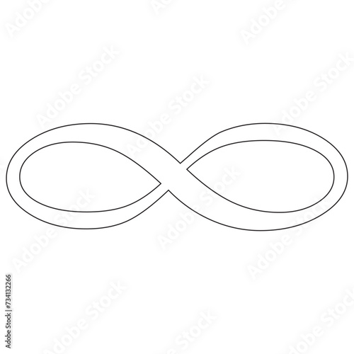 infinity symbol black - simple with discontinuation - isolated - vector