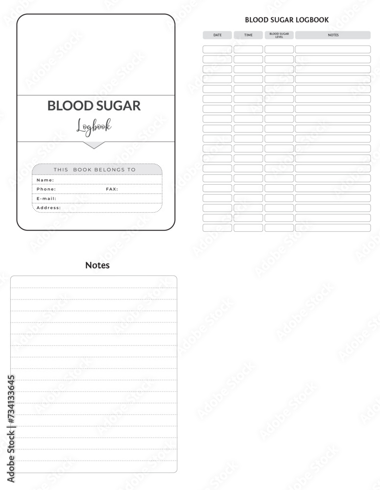 Editable Blood Sugar Logbook Planner Kdp Interior printable template Design. Editable Blood Sugar Logbook Planner Kdp Interior printable template Design.
