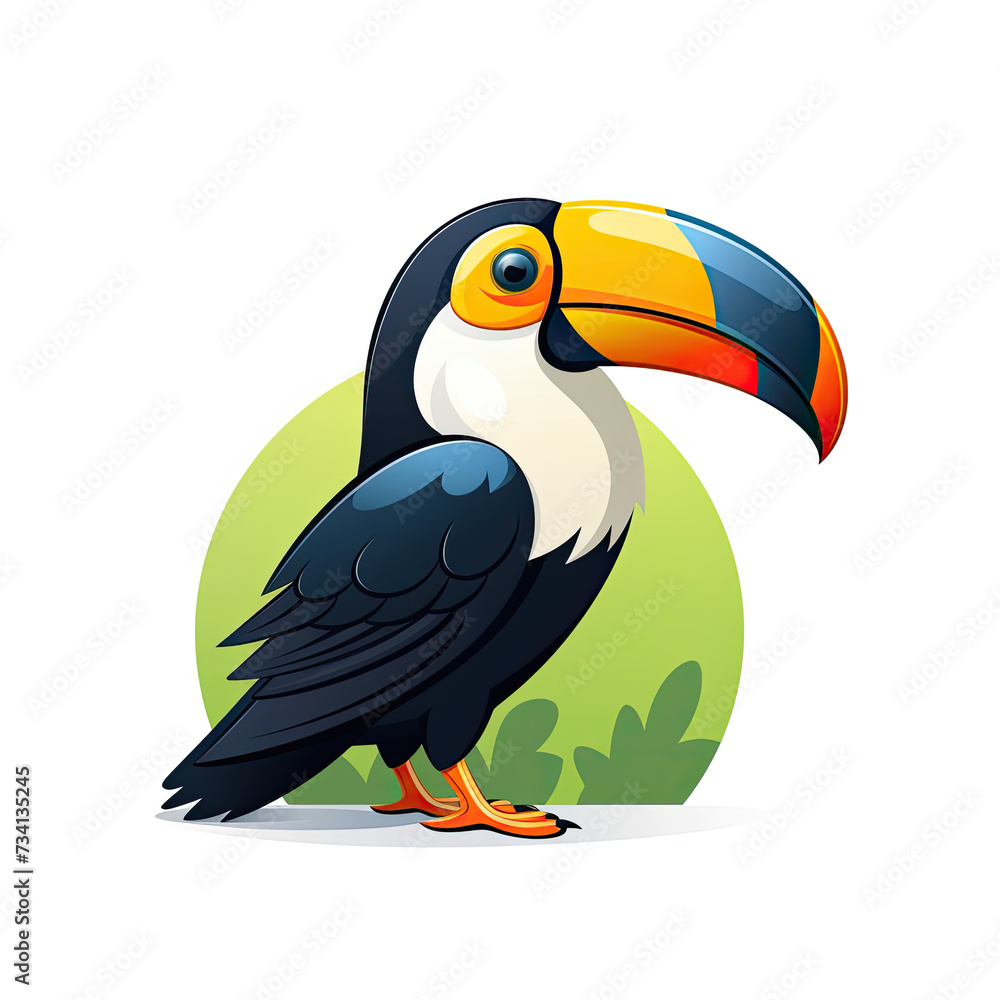 flat logo of Vector toucan design flat logo of Vector toucan design