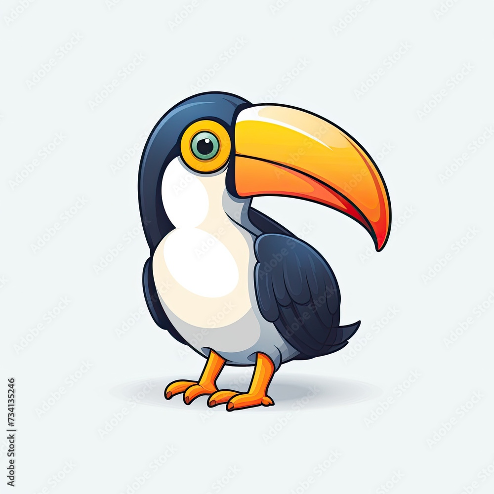 Naklejka premium flat logo of Vector toucan design