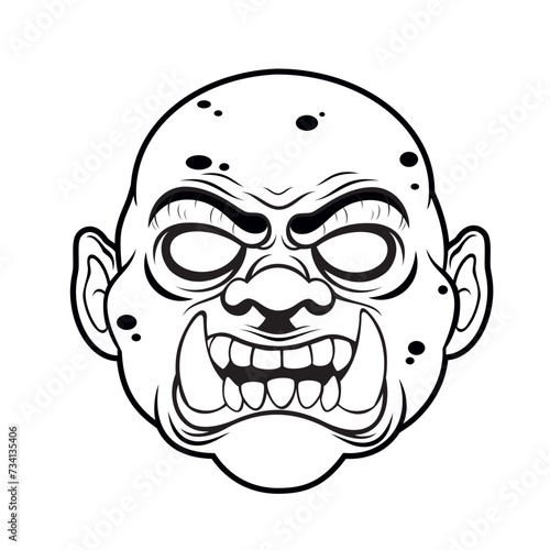 goblin head mascot logo vector art illustration design