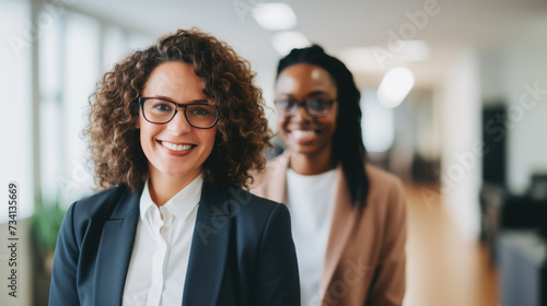 A group of diverse women working together smiling