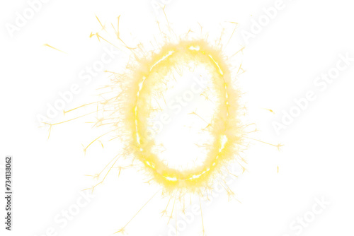 Sparklers Number 0 Celebration Image, png file