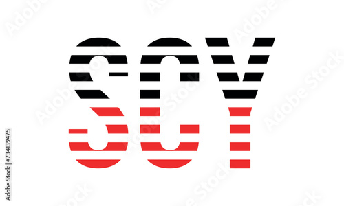 SCY three initial letter iconic line negative space minimal logo design vector template. monogram, abstract, wordmark, business, typography, minimalist, brand, company, flat, modern, unique, simple