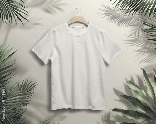 White T-Shirt Mockup Minimalist White Tee: Simple, classic, emphasizes minimalism