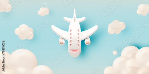 Cute Airplane flying in the sky