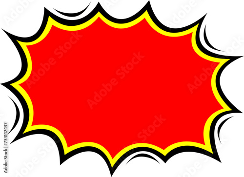 speech buble star bomb tag for shock sale price border red comic retro style  