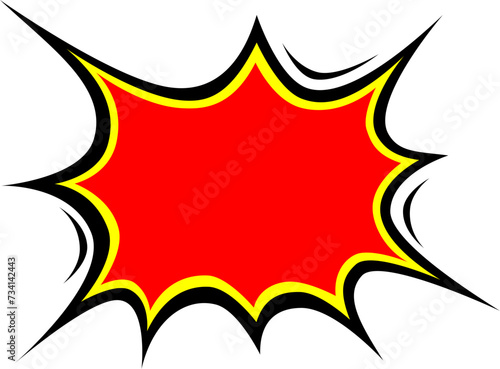 speech buble star bomb tag for shock sale price border red comic retro style  