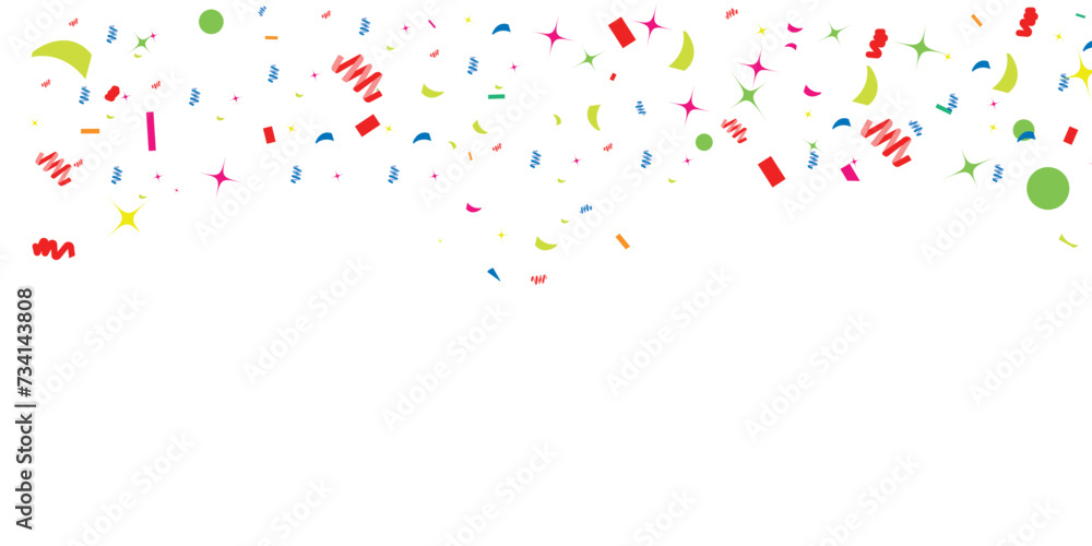 Colorful confetti isolated on transparent background. Holiday, anniversary, greeting illustration with copy space for text. Colorful confetti isolated on transparent background. Holiday, anniversary, greeting illustration with copy space for text.
