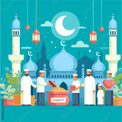 ramadan Fasting and Faith flat illustration poster photo