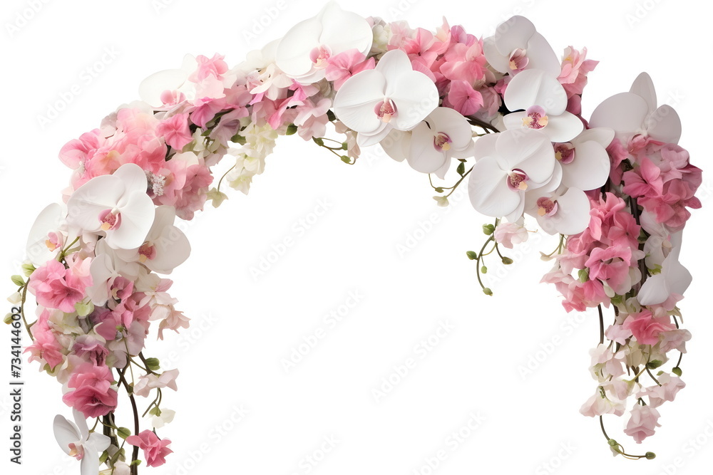 wedding flower arch isolated on white background
