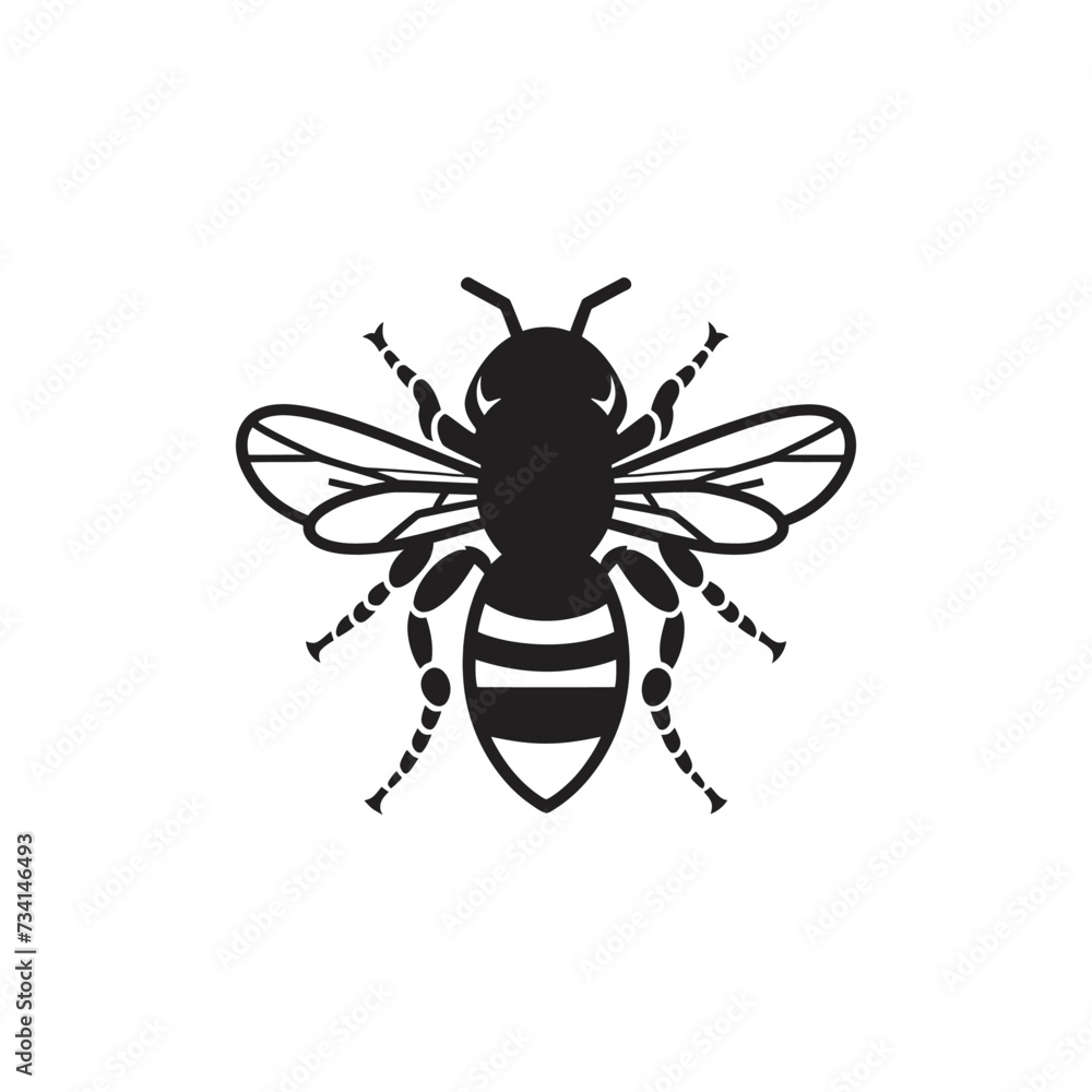 Fototapeta premium Bee vector silhouette