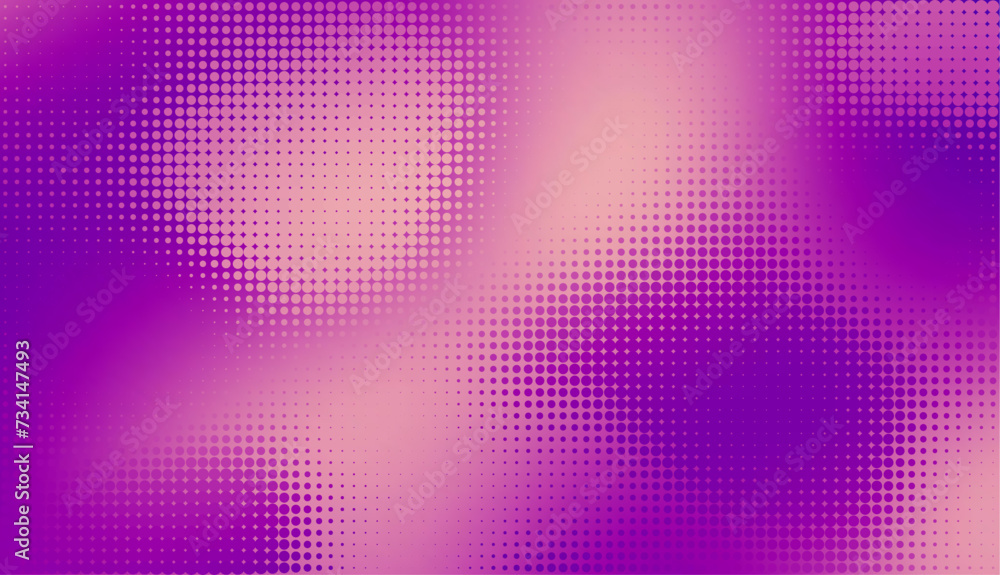 Purple gradient halftone dots background. Vector illustration. Abstract pop art style dots on abstract blur background