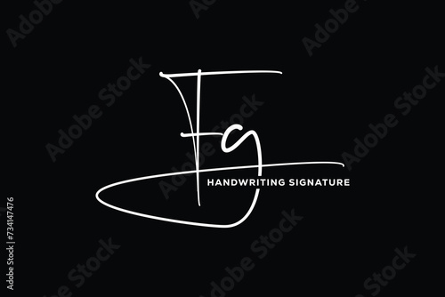  FG initials Handwriting signature logo. FG Hand drawn Calligraphy lettering Vector. F G letter real estate, beauty, photography letter logo design.