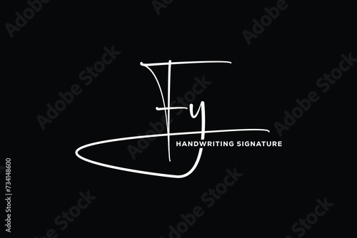  FY initials Handwriting signature logo. FY Hand drawn Calligraphy lettering Vector. FY letter real estate, beauty, photography letter logo design.