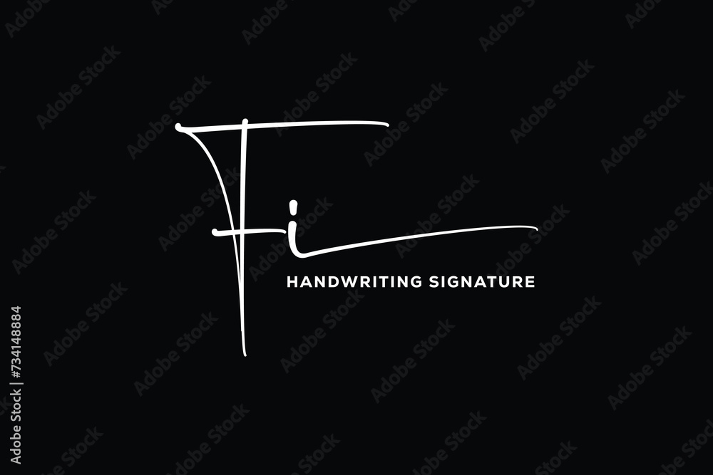  FI initials Handwriting signature logo. FI Hand drawn Calligraphy lettering Vector. FI letter real estate, beauty, photography letter logo design.
