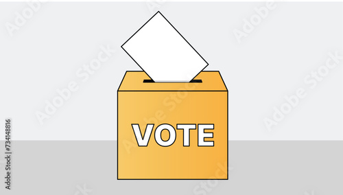 Ballot Box with Voting Paper Illustration