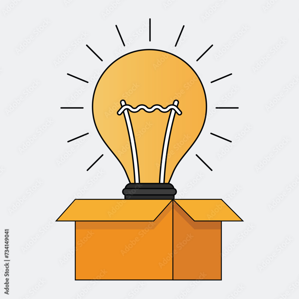 Creative Idea Concept with Light Bulb Creative Idea Concept with Light Bulb
